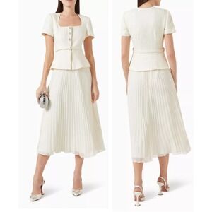 Self-Portrait | Dresses | Nwt Self Portrait Ivory Hibiscus Floral Guipure  Midi Dress | Poshmark